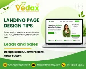 anding page design services example with headline, CTA, and lead form